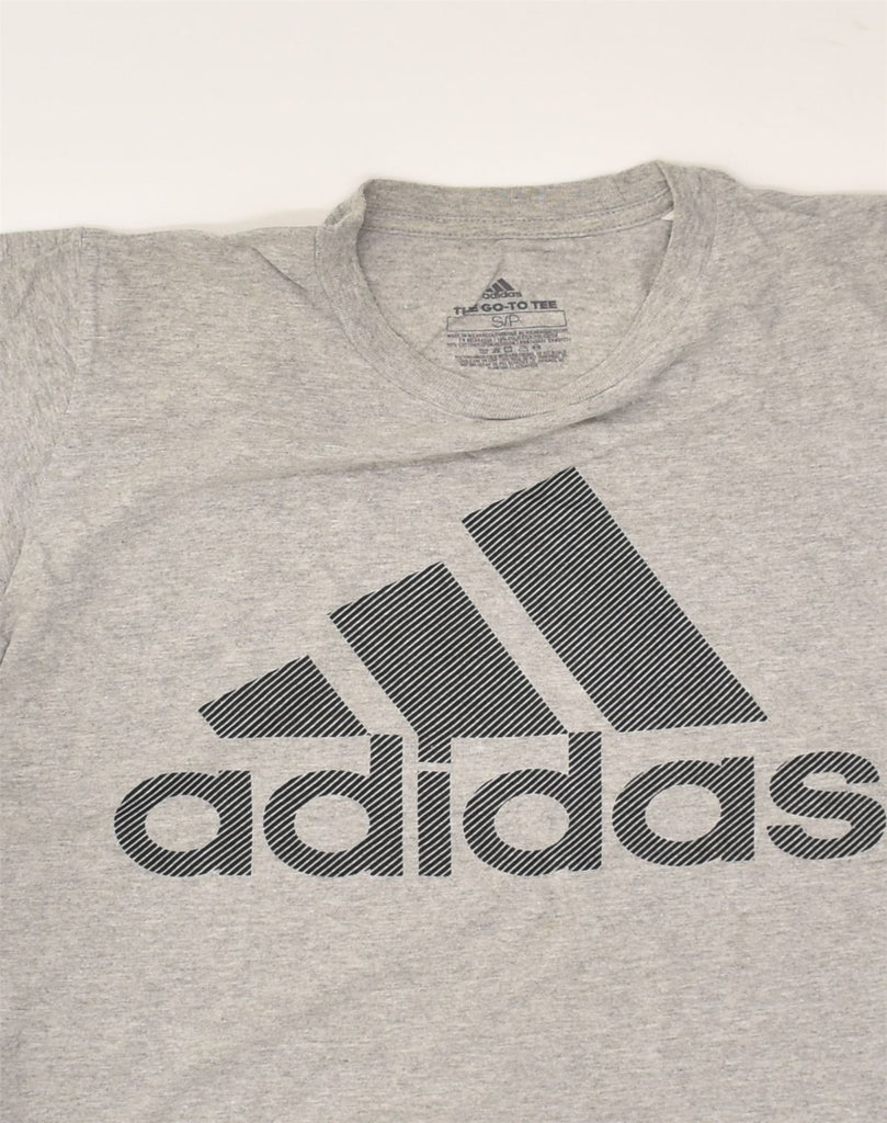 ADIDAS Mens Graphic T-Shirt Top Small Grey Cotton | Vintage Adidas | Thrift | Second-Hand Adidas | Used Clothing | Messina Hembry 