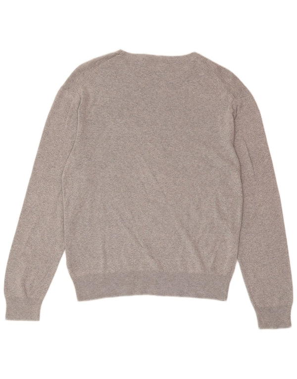 POLO RALPH LAUREN Mens Slim Fit Boat Neck Jumper Sweater Medium Grey