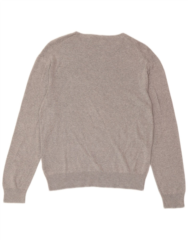 POLO RALPH LAUREN Mens Slim Fit Boat Neck Jumper Sweater Medium Grey