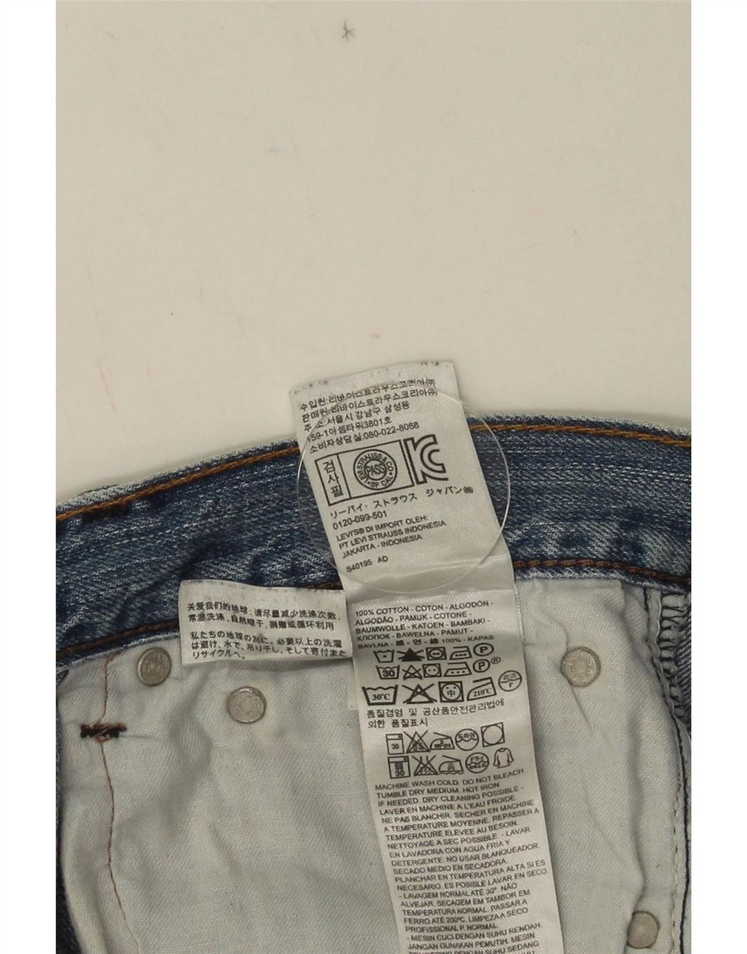 LEVI'S Mens Straight Jeans W32 L26 Blue Cotton