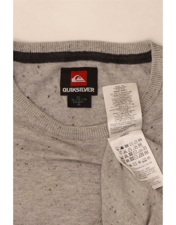 Quiksilver Mens Crew Neck Jumper Sweater XL Grey Cotton