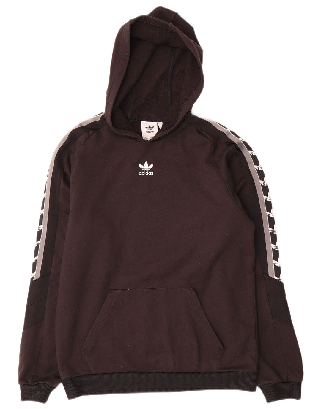 Adidas Mens Graphic Hoodie Jumper Small Black Colourblock Polyester