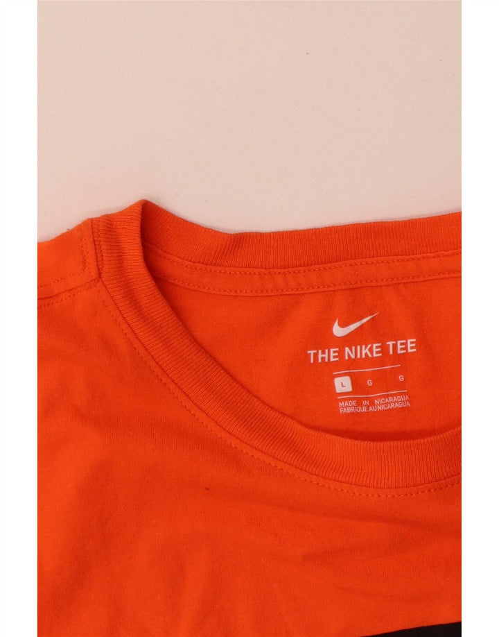 Nike Mens Graphic T-Shirt Top Large Orange Cotton