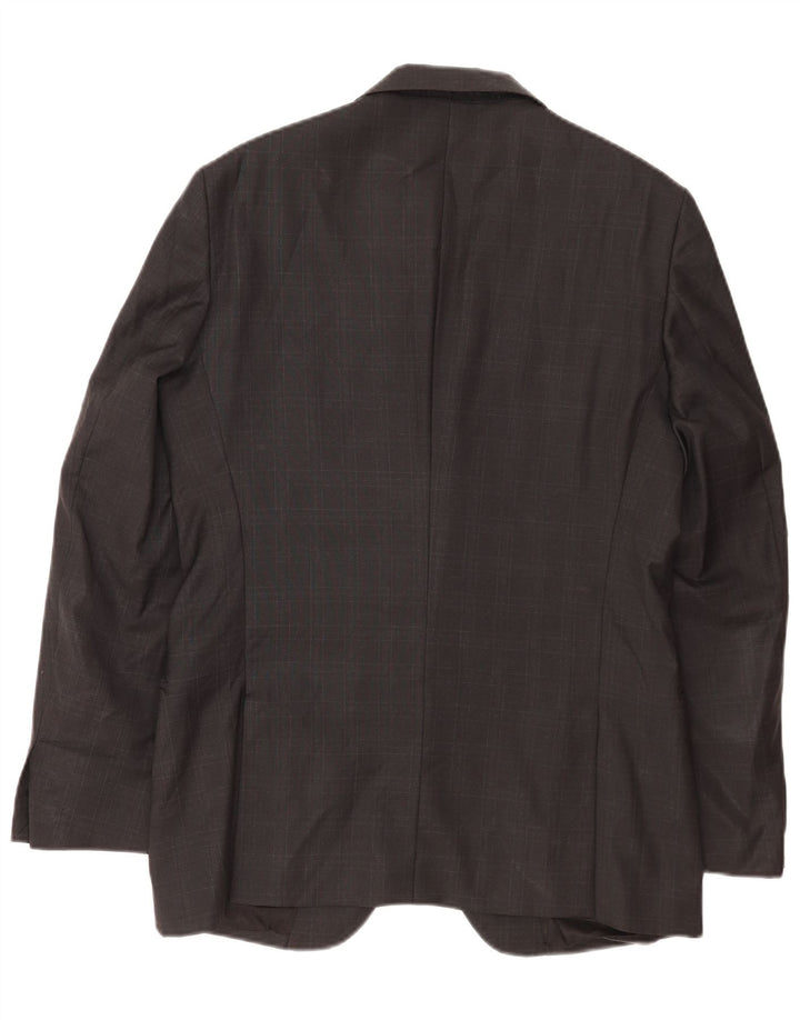 Calvin Klein Mens 2 Button Blazer Jacket IT 50 Large Grey Check Wool