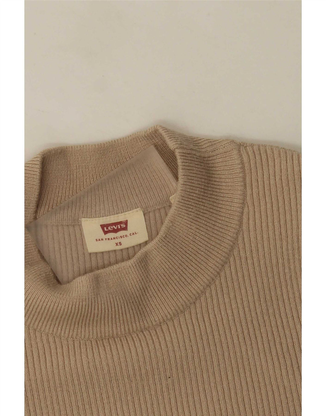 Levi's Womens Crew Neck Jumper Sweater UK 4 XS Beige