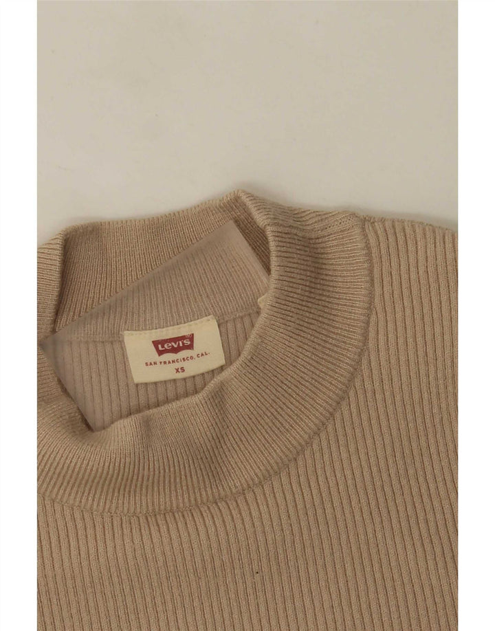 Levi's Womens Crew Neck Jumper Sweater UK 4 XS Beige