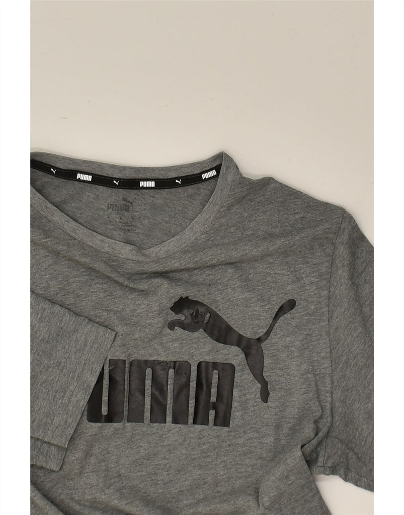 PUMA Mens Graphic T-Shirt Top Medium Grey | Vintage Puma | Thrift | Second-Hand Puma | Used Clothing | Messina Hembry 