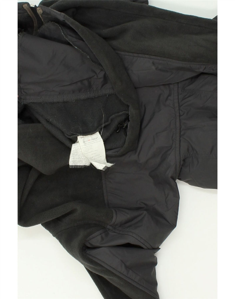 JACK & JONES Mens Hooded Fleece Jacket UK 38 Medium Black Polyester | Vintage Jack & Jones | Thrift | Second-Hand Jack & Jones | Used Clothing | Messina Hembry 