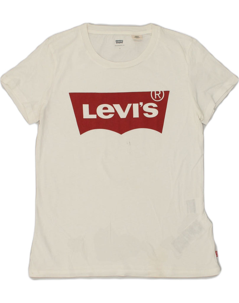 LEVI'S Mens Slim Fit Graphic T-Shirt Top Small Beige Cotton | Vintage Levi's | Thrift | Second-Hand Levi's | Used Clothing | Messina Hembry 