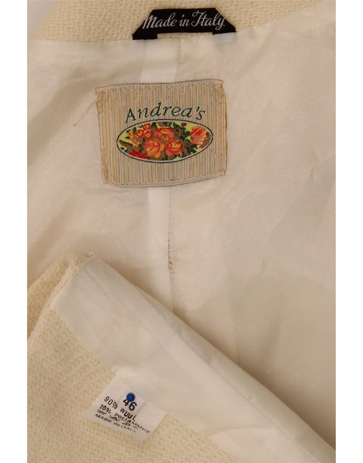Andrea's Womens 5 Button 2 Piece Skirt Set IT 46 Large W28  Beige Wool