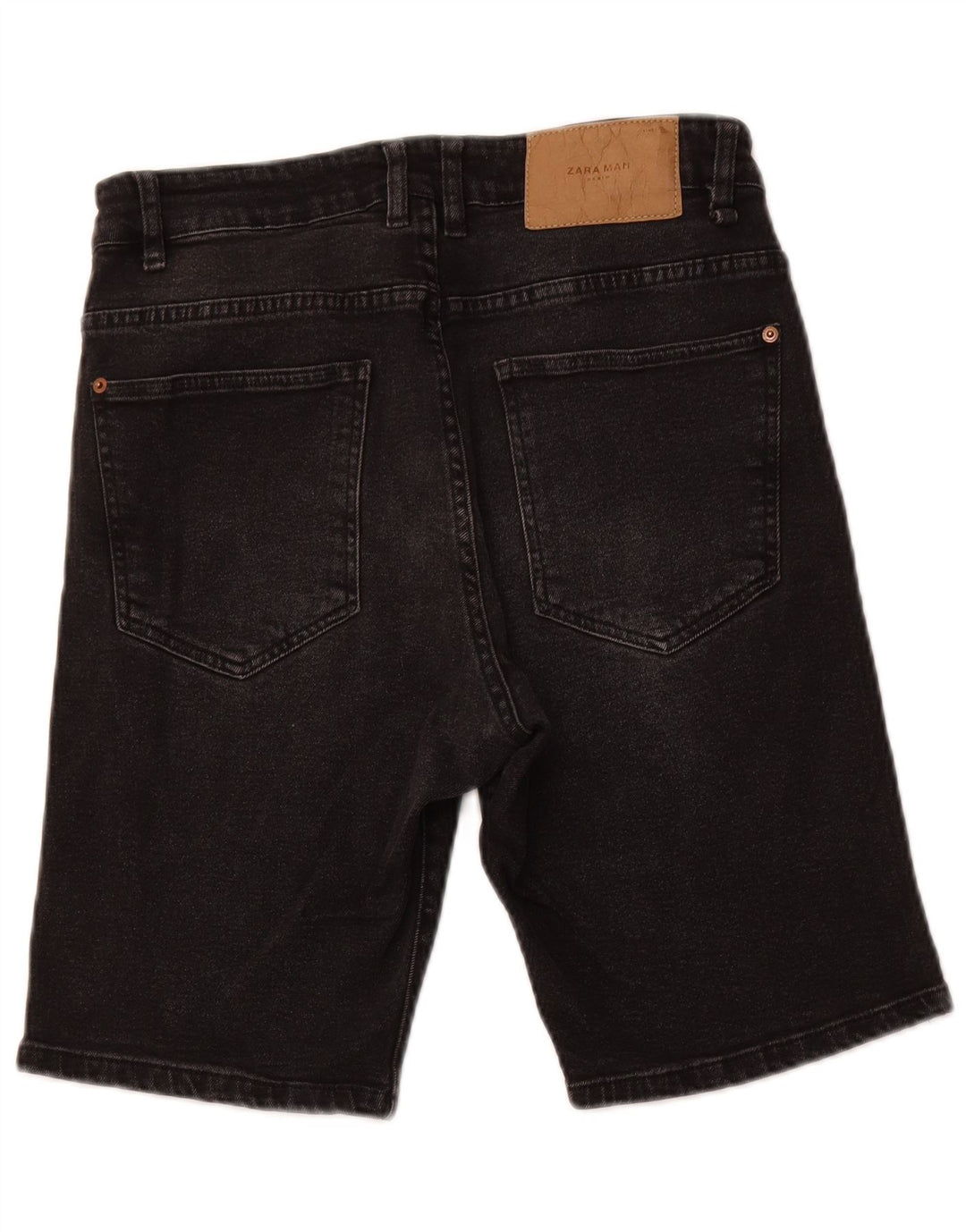 ZARA Mens Denim Shorts EU 40 Medium W31 Black Cotton