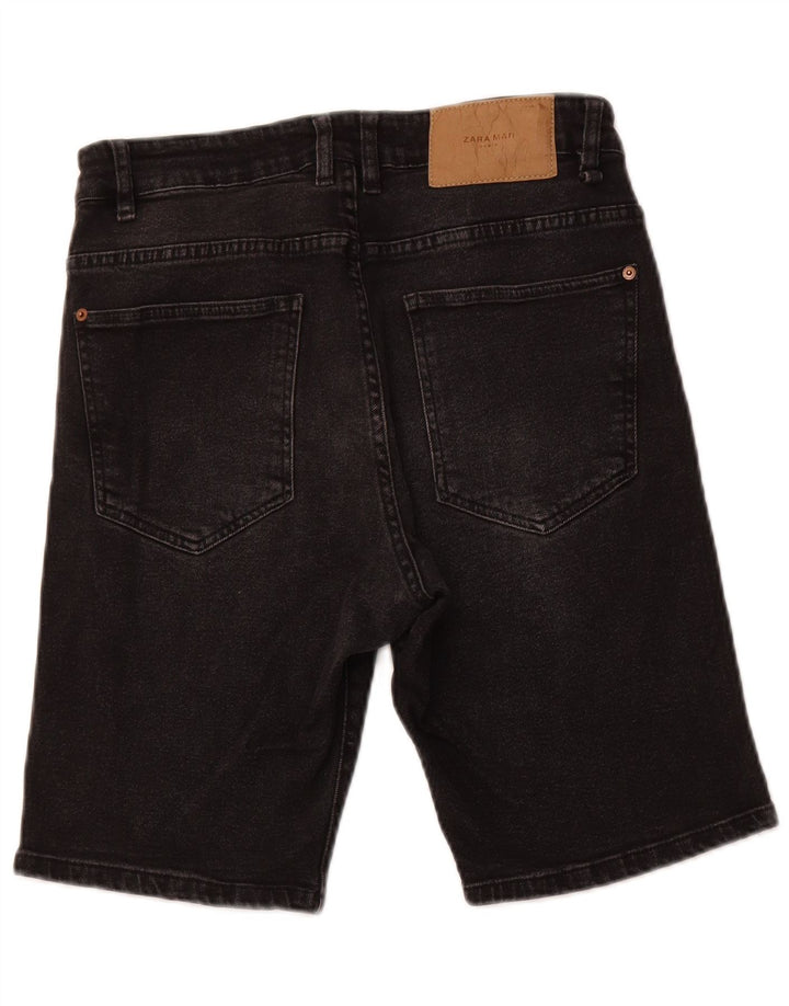 ZARA Mens Denim Shorts EU 40 Medium W31 Black Cotton