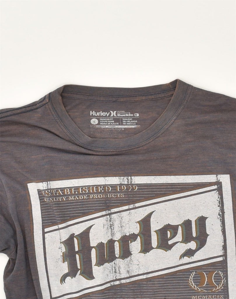 HURLEY Mens Graphic Premium Fit Graphic T-Shirt Top Large Brown Flecked | Vintage Hurley | Thrift | Second-Hand Hurley | Used Clothing | Messina Hembry 