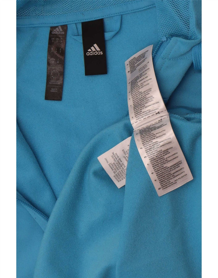 Adidas Mens Zip Hoodie Sweater Small Blue Polyester