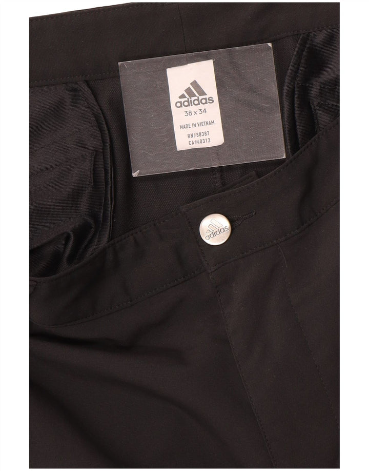 Adidas Mens Slim Chino Trousers W38 L34 Black