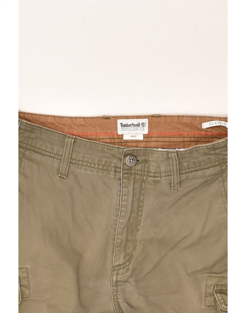 TIMBERLAND Mens Classic Cargo Shorts W30 Medium Khaki Cotton | Vintage Timberland | Thrift | Second-Hand Timberland | Used Clothing | Messina Hembry 