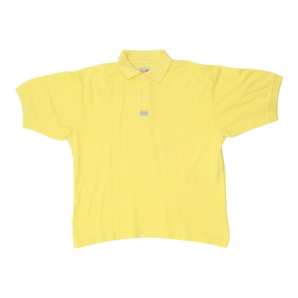 Levi's Mens Yellow Cotton Polo Shirt | Vintage 90s Designer Top VTG | Vintage Messina Hembry | Thrift | Second-Hand Messina Hembry | Used Clothing | Messina Hembry 