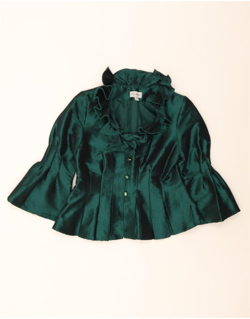 NICOLETTE Womens 3/4 Sleeve Shirt Blouse UK 10 Small Green Polyester Vintage Nicolette and Second-Hand Nicolette from Messina Hembry 