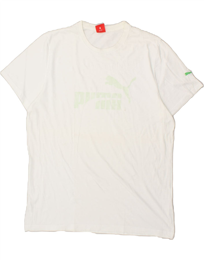 PUMA Mens Graphic T-Shirt Top 2XL White | Vintage Puma | Thrift | Second-Hand Puma | Used Clothing | Messina Hembry 