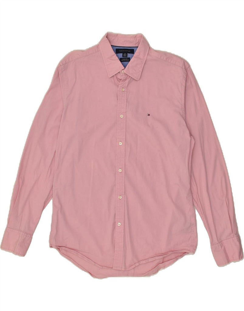 TOMMY HILFIGER Mens Custom Fit Shirt Large Pink Cotton | Vintage Tommy Hilfiger | Thrift | Second-Hand Tommy Hilfiger | Used Clothing | Messina Hembry 