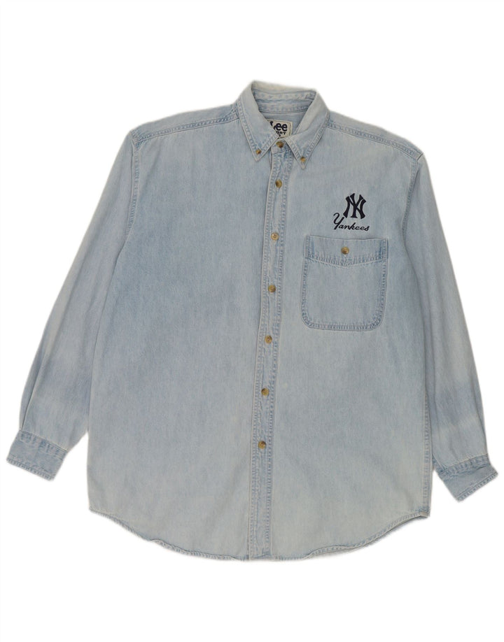 Lee Mens Yankees Denim Shirt Medium Blue Cotton