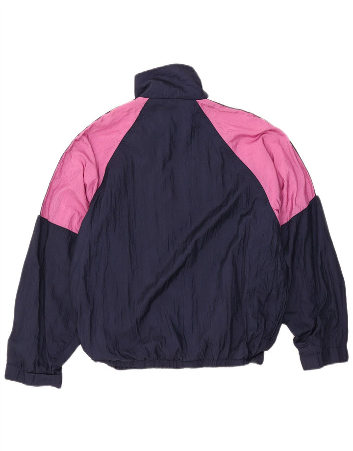 KAPPA Boys Graphic Tracksuit Top Jacket 13-14 Years Navy Blue Colourblock