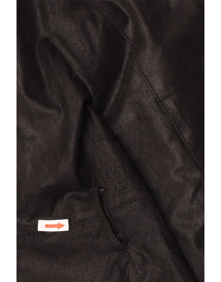 Vintage Womens Leather Jacket IT 46 Large Black Leather