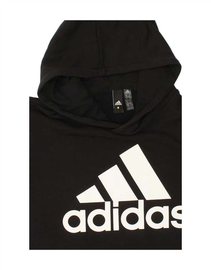 ADIDAS Mens Graphic Hoodie Jumper Medium Black Cotton Vintage Adidas and Second-Hand Adidas from Messina Hembry 