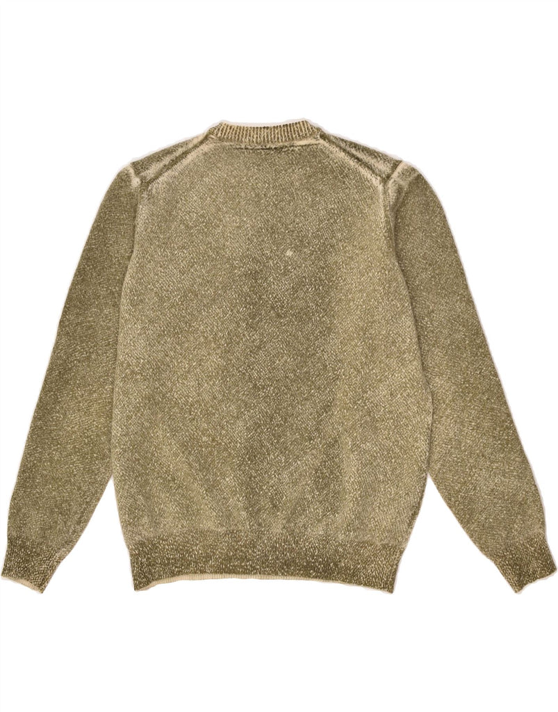 TRUSSARDI Womens Crew Neck Jumper Sweater UK 14 Medium Khaki | Vintage Trussardi | Thrift | Second-Hand Trussardi | Used Clothing | Messina Hembry 