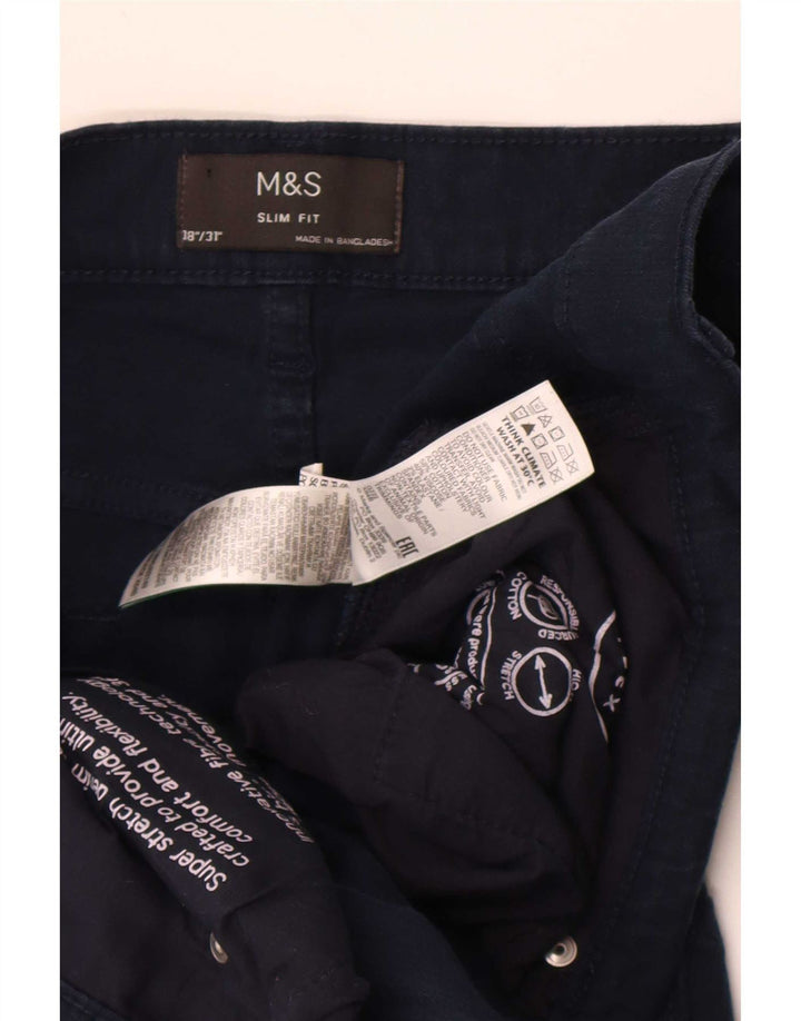 Marks & Spencer Mens Slim Jeans W38 L31 Navy Blue Cotton