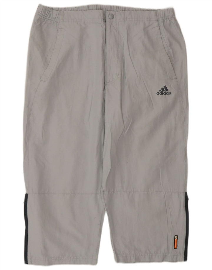 Adidas Mens Capri Tracksuit Trousers Large Grey Cotton