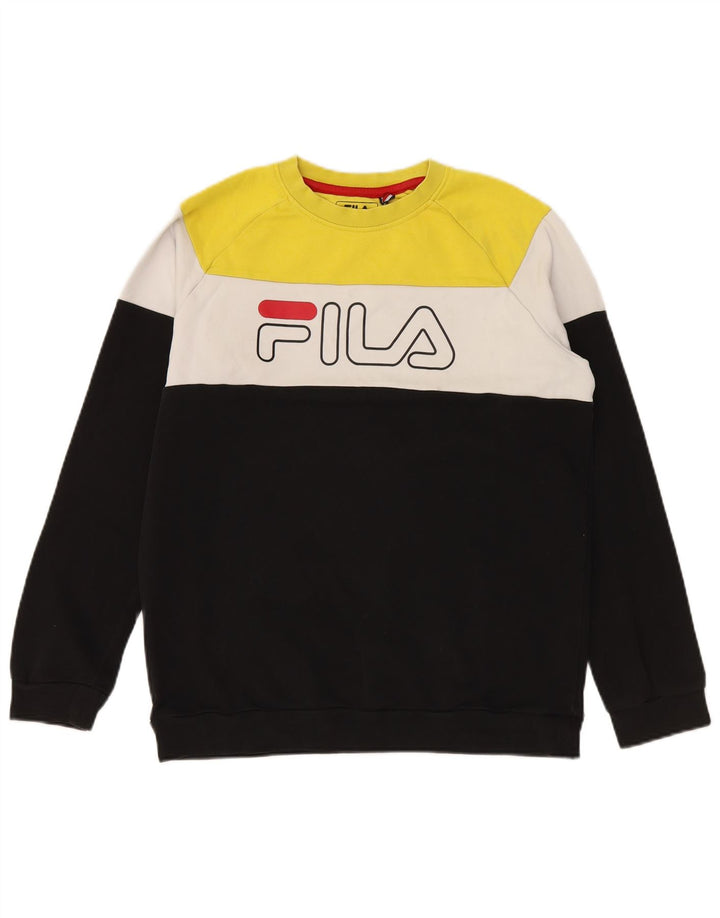 FILA Boys Graphic Sweatshirt Jumper 15-16 Years Multicoloured Colourblock