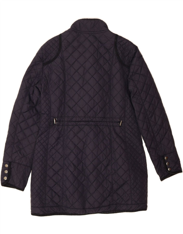 HOBBS Womens Quilted Overcoat UK 12 Medium Navy Blue Polyamide Vintage Hobbs and Second-Hand Hobbs from Messina Hembry 