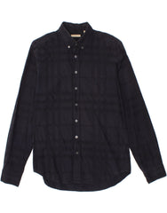 BURBERRY Mens BRIT Shirt Large Navy Blue Check Cotton