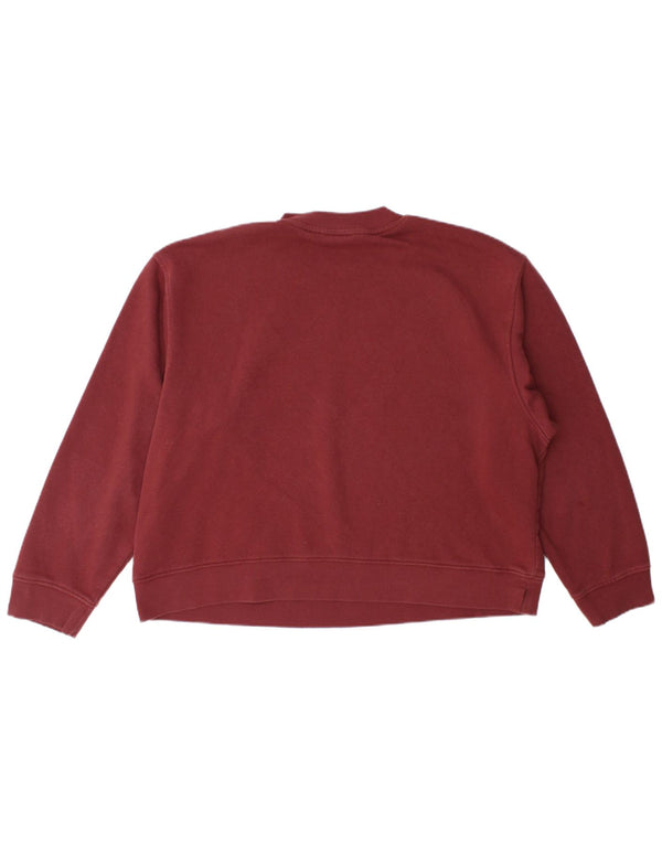 The North Face Womens Sweatshirt Jumper UK 16 Large Maroon Cotton