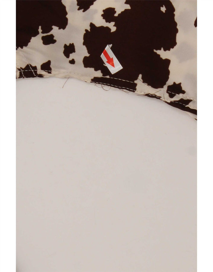Vintage Mens Abstract Pattern Shirt Medium Brown Animal Print