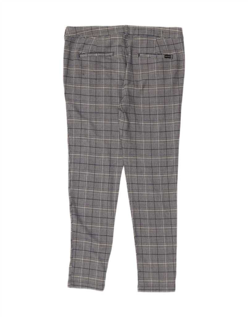 HOLLISTER Mens Slim Chino Trousers W34 L32 Grey Check Polyester Vintage Hollister and Second-Hand Hollister from Messina Hembry 
