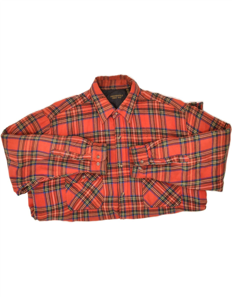 CHESTERFIELD Mens Lumberjack Flannel Shirt XL Red Check Cotton | Vintage Chesterfield | Thrift | Second-Hand Chesterfield | Used Clothing | Messina Hembry 