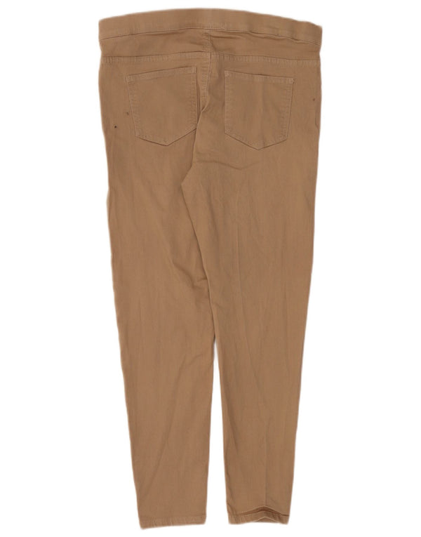Marks & Spencer Womens Crop Casual Trousers UK 14 Medium W30 L25 Beige