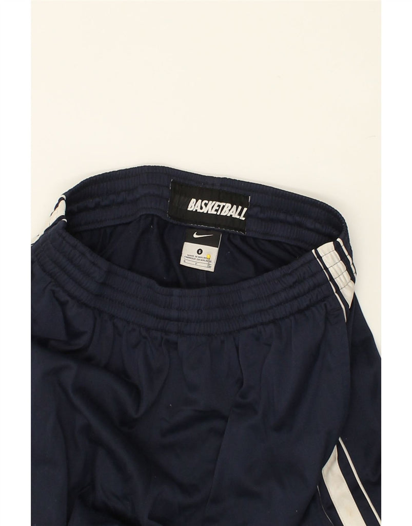 NIKE Mens Basketball Tracksuit Trousers Small Navy Blue Polyester | Vintage Nike | Thrift | Second-Hand Nike | Used Clothing | Messina Hembry 