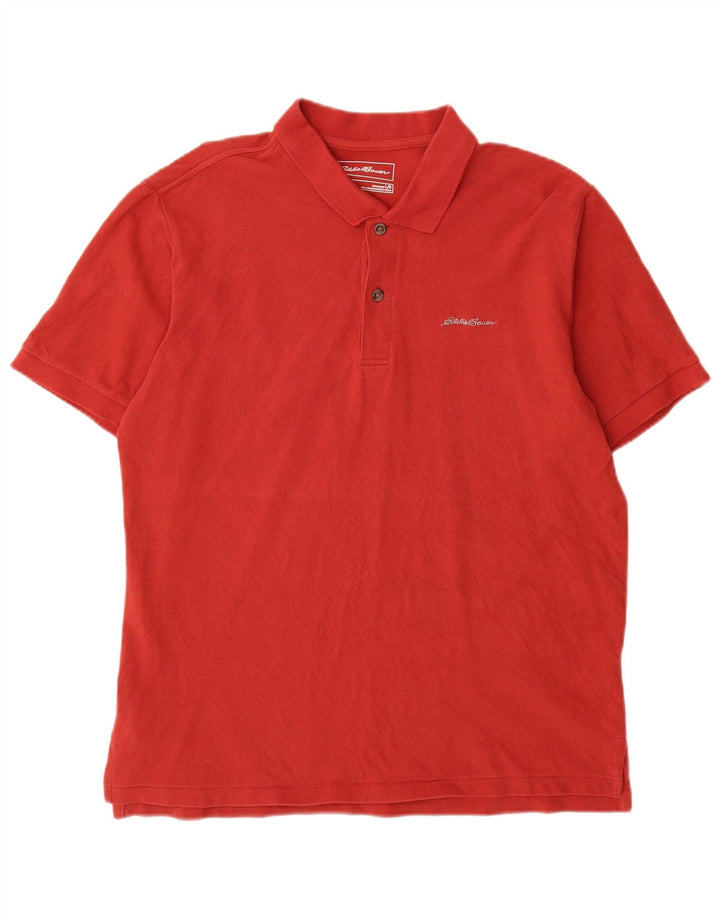 Eddie Bauer Mens Polo Shirt Large Red Cotton