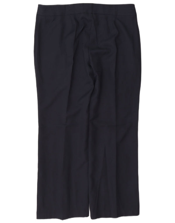 Marks & Spencer Womens Casual Trousers UK 16 Large W34 L30 Navy Blue