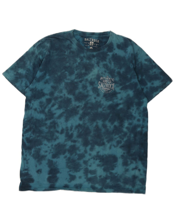 Saltrock Mens Graphic T-Shirt Top Medium Blue Tie Dye Cotton