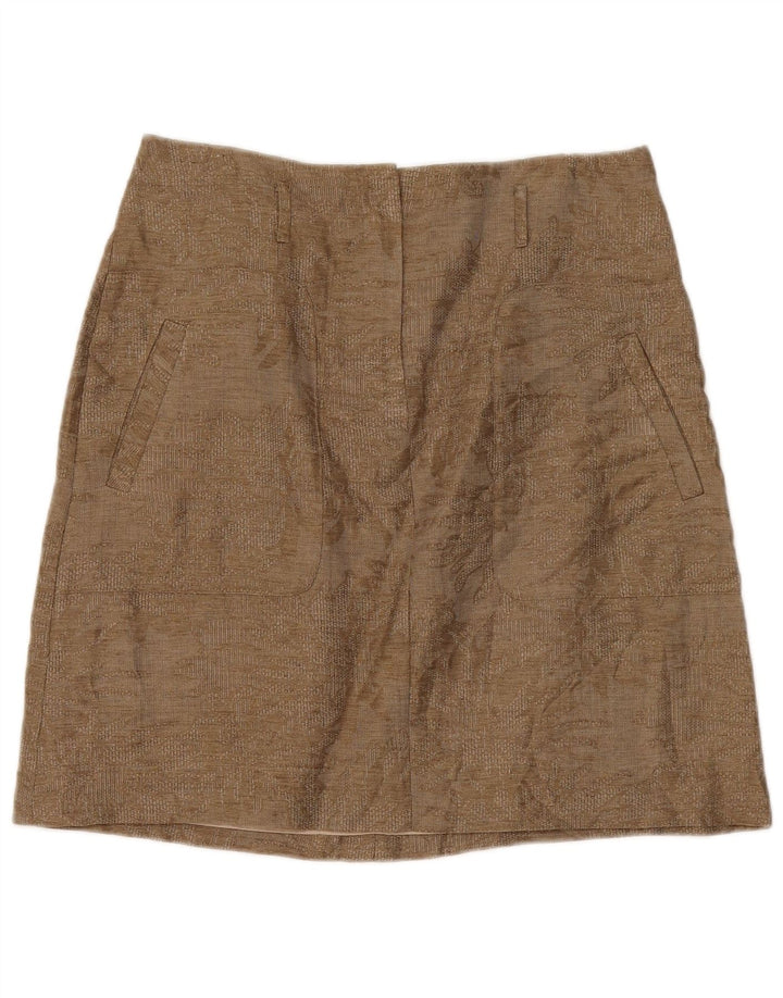 Massimo Dutti Womens Mini Skirt W34 Large Beige Floral