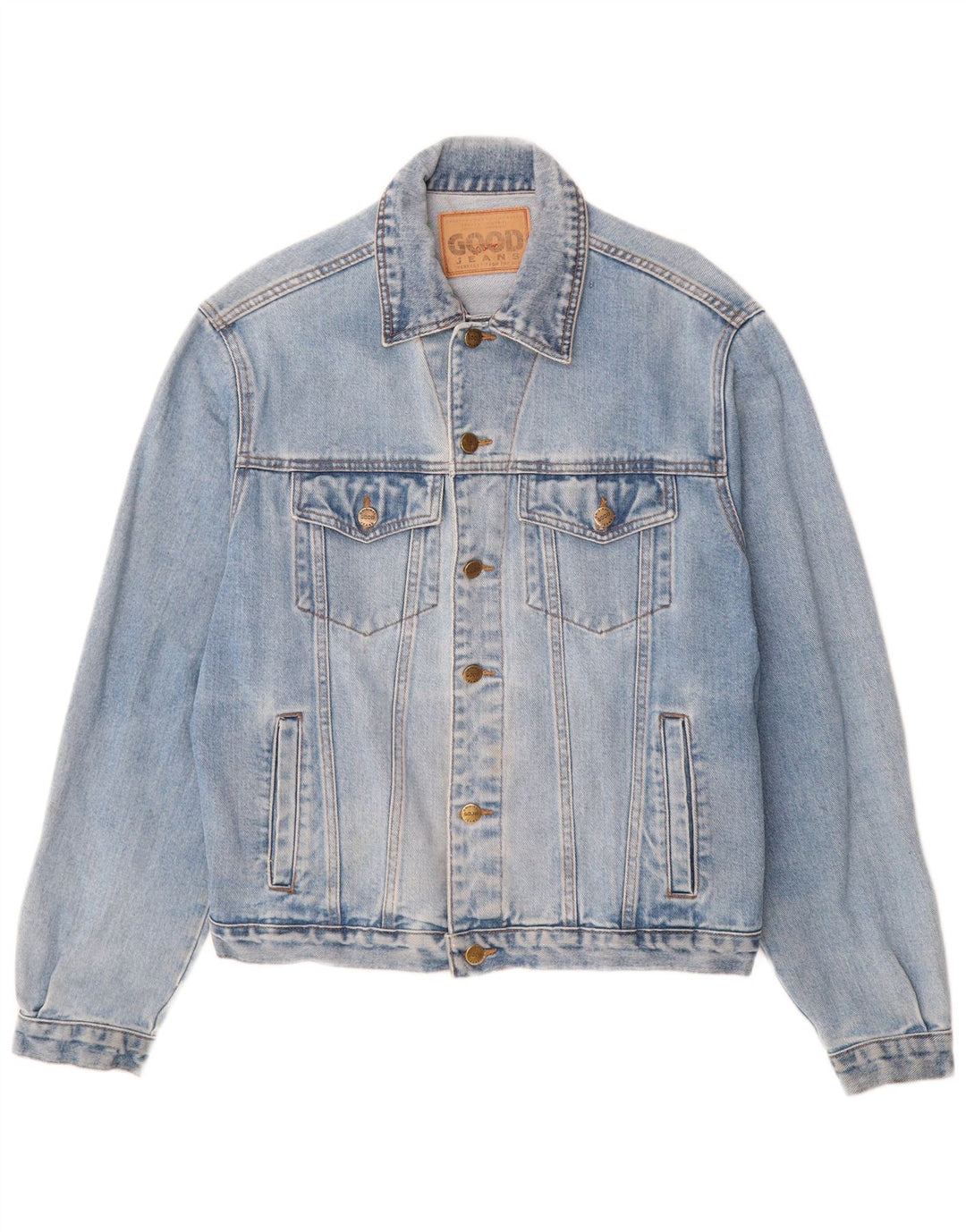 Vintage Mens Denim Jacket UK 40 Large Blue Cotton
