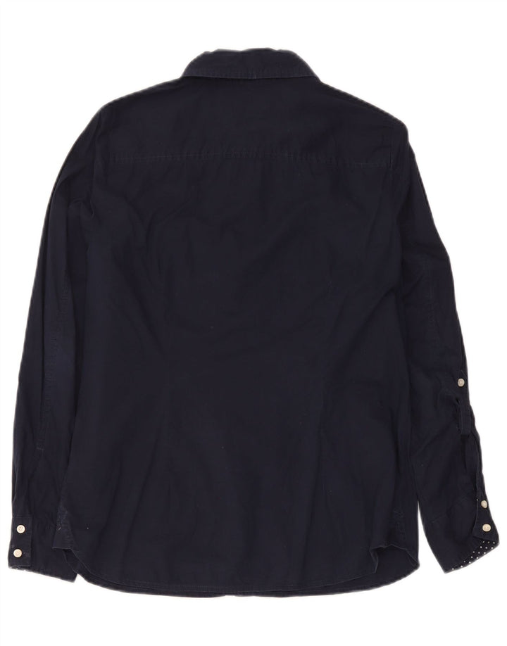 Tommy Hilfiger Womens Shirt UK 14 Medium Navy Blue
