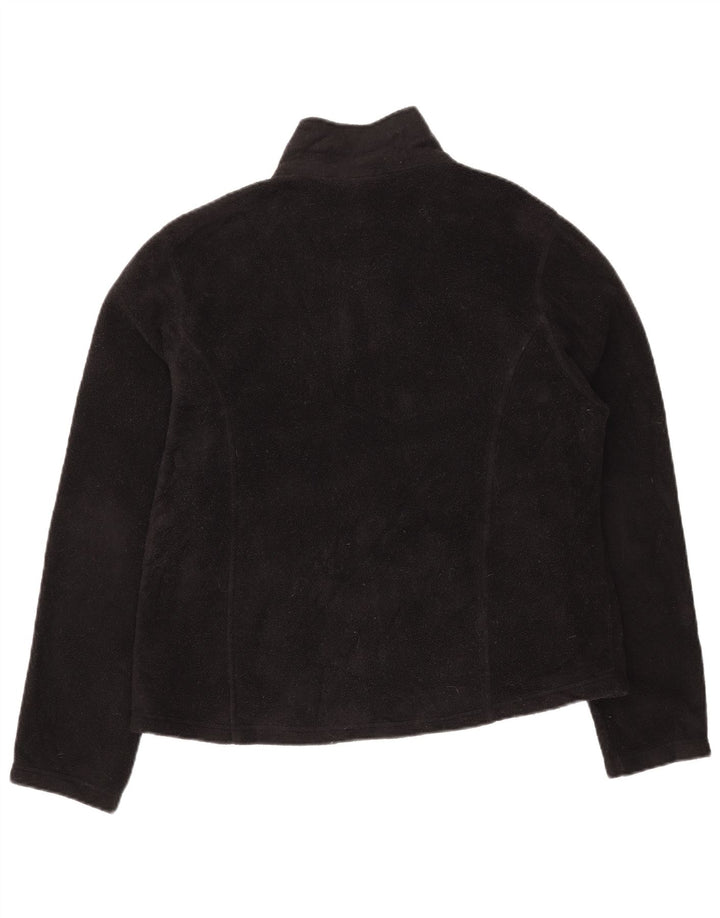 L.L.BEAN Womens Fleece Jacket UK 16 Large Black Polyester