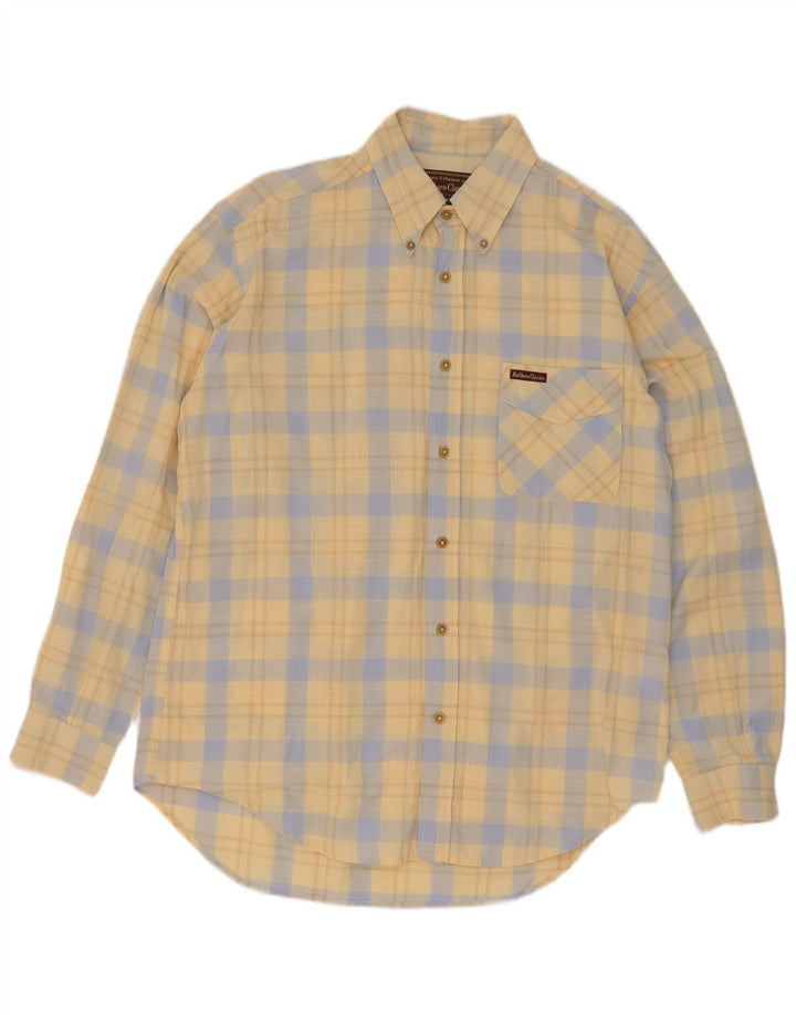 Marlboro Classics Mens Shirt Medium Yellow Check Cotton