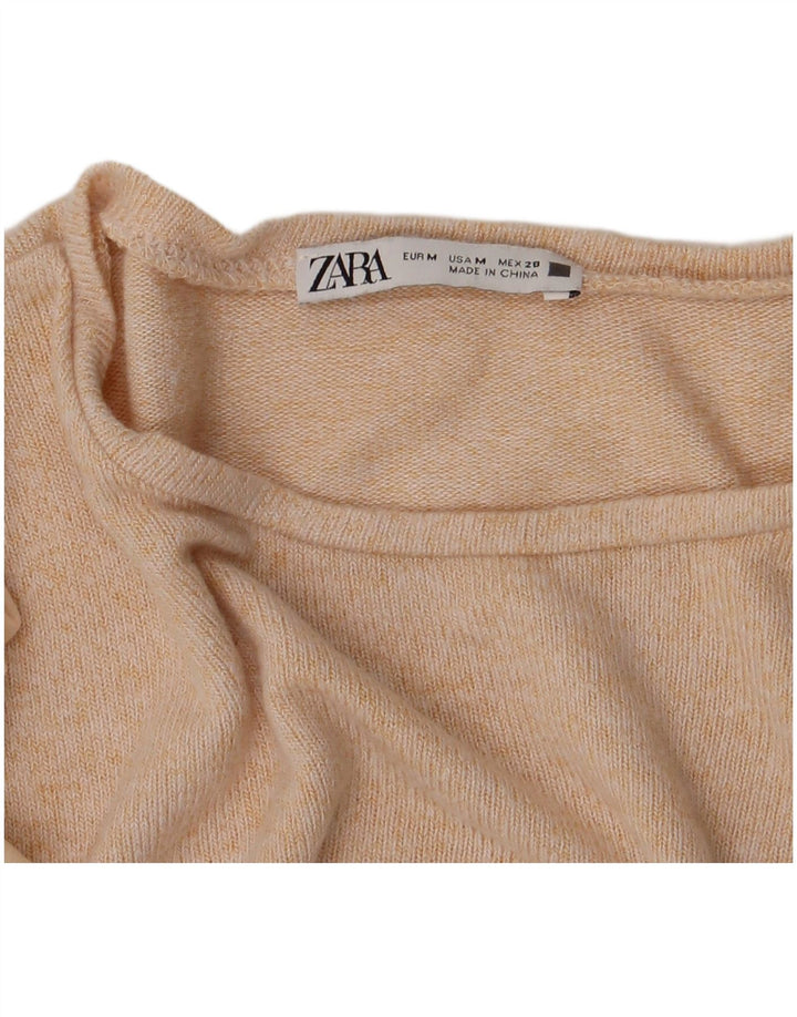 Zara Womens Blouse Top UK 12 Medium Beige