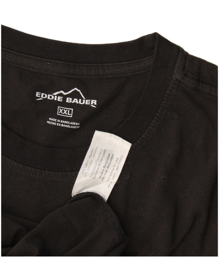 Eddie Bauer Mens T-Shirt Top 2XL Black Cotton